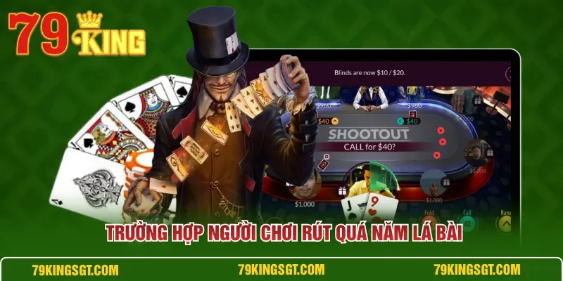 Các nút rút thêm bài, dừng bài và gấp đôi cược trên bàn chơi xì dách