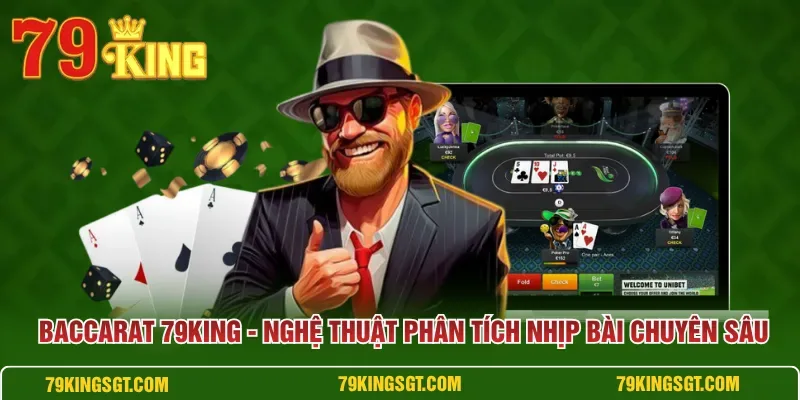Giao diện bàn Baccarat 79KING trực tuyến với điểm số hai bên con và cái